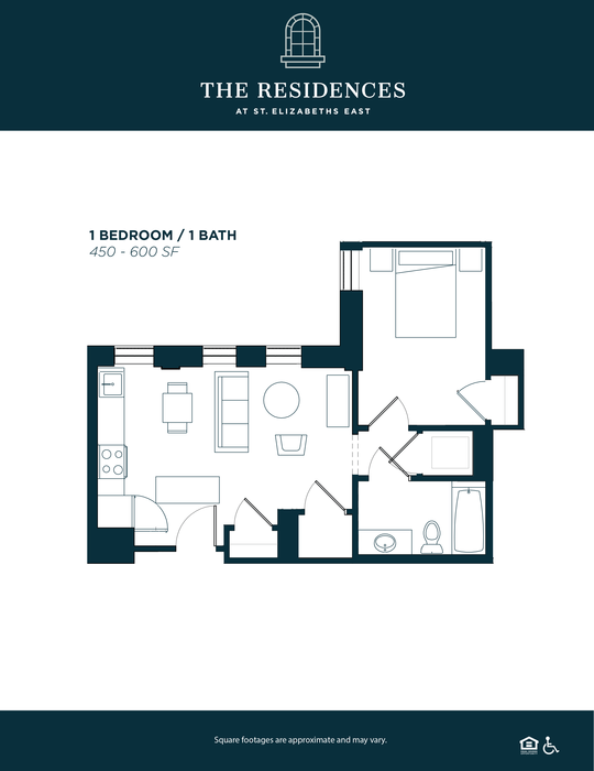 1 Bedroom / 1 Bathroom A
